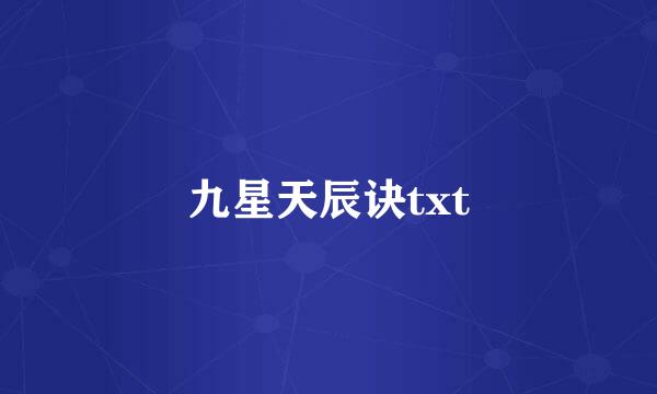 九星天辰诀txt