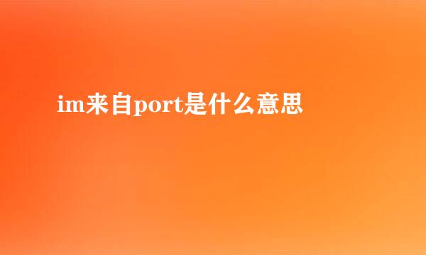 im来自port是什么意思