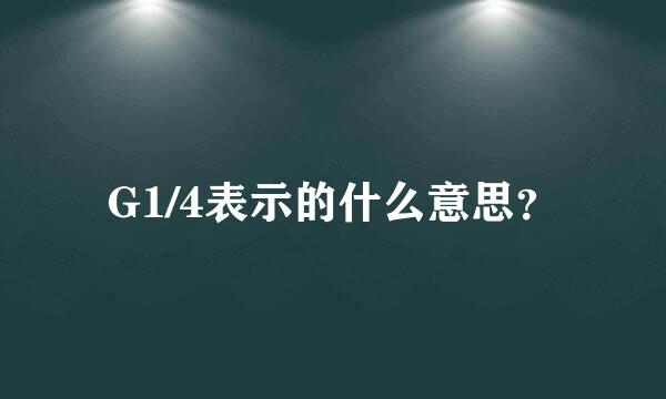 G1/4表示的什么意思？