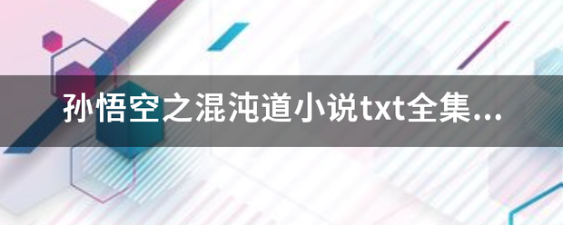 孙悟空之混沌道小说txt全集免费下载