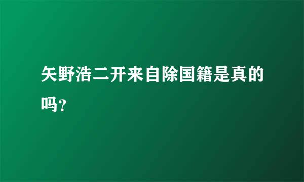 矢野浩二开来自除国籍是真的吗？