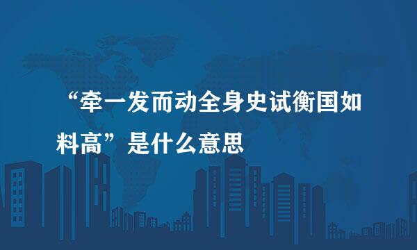 “牵一发而动全身史试衡国如料高”是什么意思