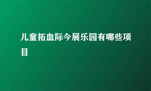 儿童拓血际今展乐园有哪些项目