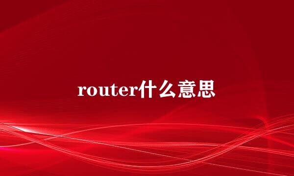 router什么意思