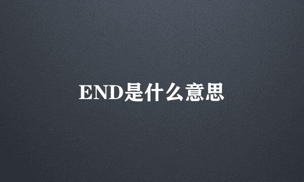 END是什么意思