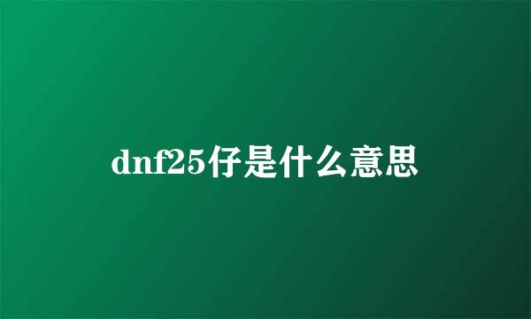 dnf25仔是什么意思