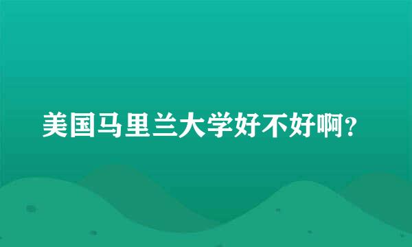 美国马里兰大学好不好啊？