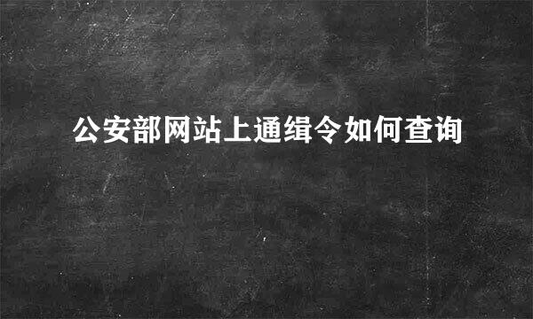 公安部网站上通缉令如何查询