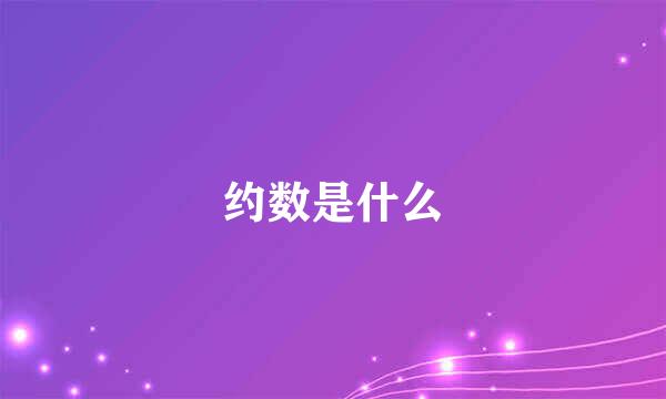 约数是什么