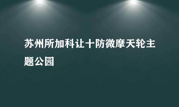 苏州所加科让十防微摩天轮主题公园