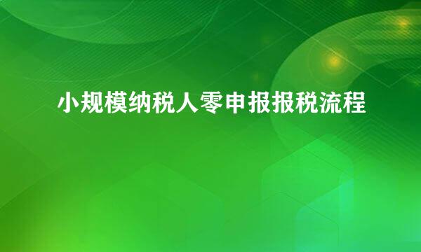 小规模纳税人零申报报税流程