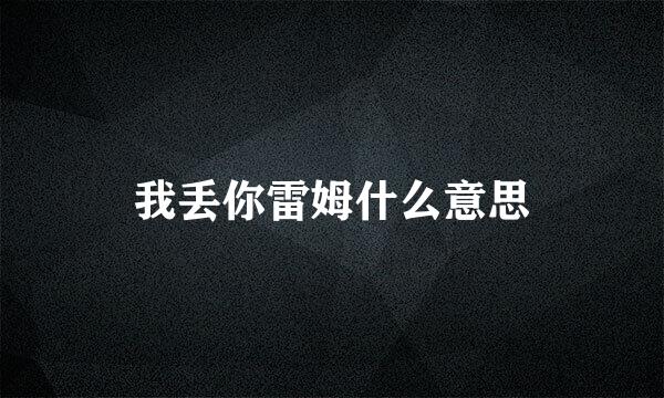 我丢你雷姆什么意思