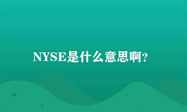 NYSE是什么意思啊？