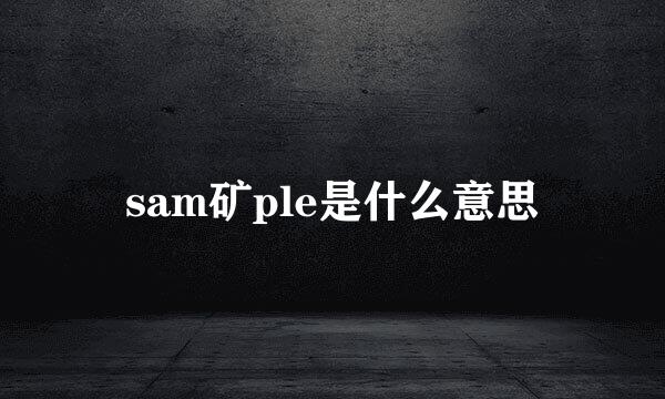 sam矿ple是什么意思