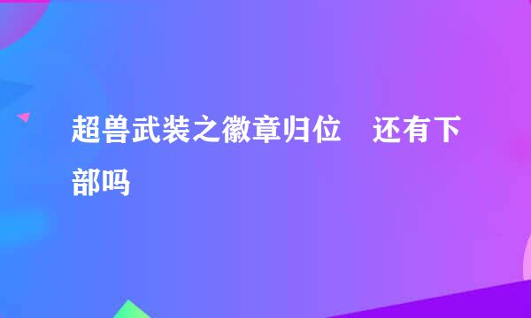 超兽武装之徽章归位 还有下部吗