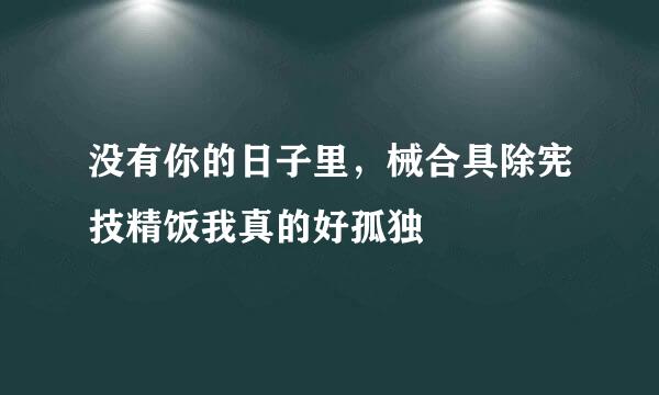 没有你的日子里，械合具除宪技精饭我真的好孤独