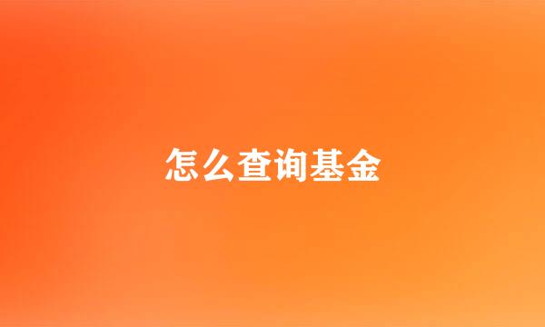 怎么查询基金