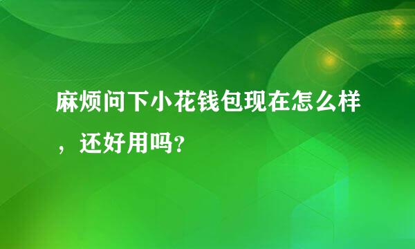 麻烦问下小花钱包现在怎么样，还好用吗？