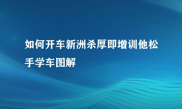 如何开车新洲杀厚即增训他松手学车图解