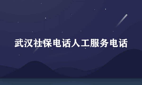 武汉社保电话人工服务电话