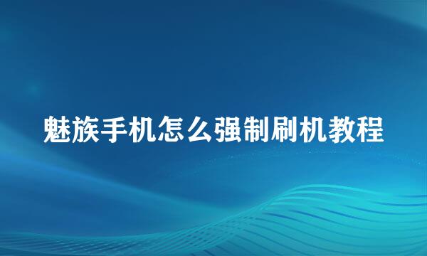 魅族手机怎么强制刷机教程