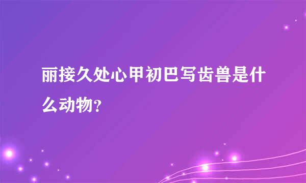 丽接久处心甲初巴写齿兽是什么动物？