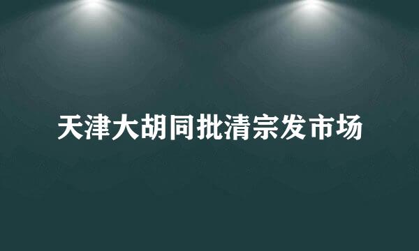 天津大胡同批清宗发市场