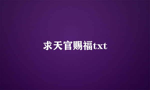 求天官赐福txt