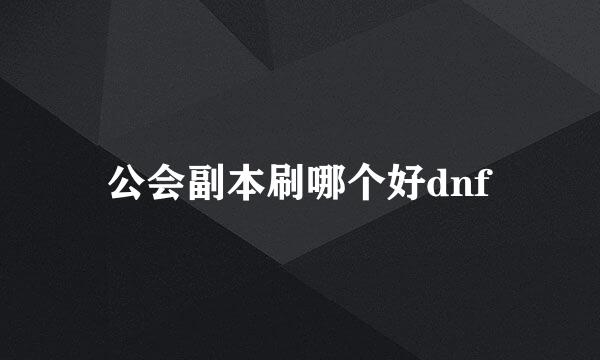 公会副本刷哪个好dnf