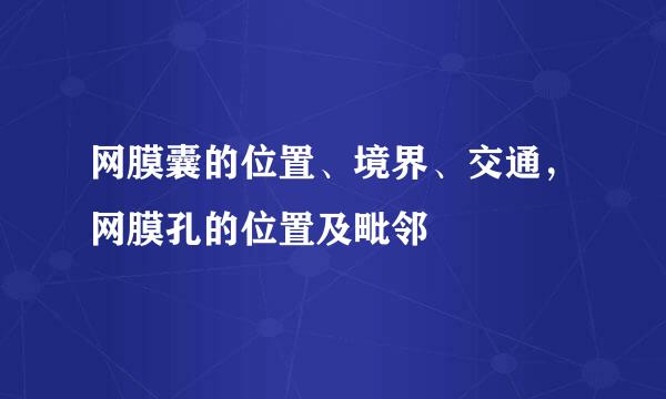 网膜囊的位置、境界、交通，网膜孔的位置及毗邻