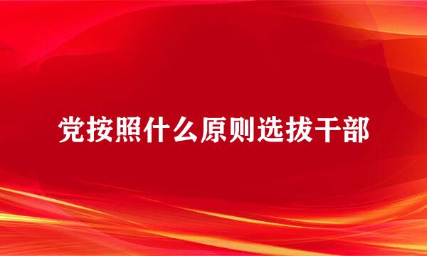 党按照什么原则选拔干部