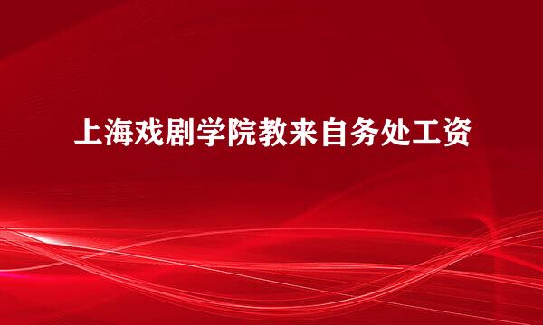 上海戏剧学院教来自务处工资