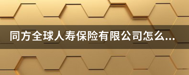 同方全球人寿保险有限公司怎么样？