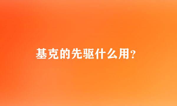 基克的先驱什么用？