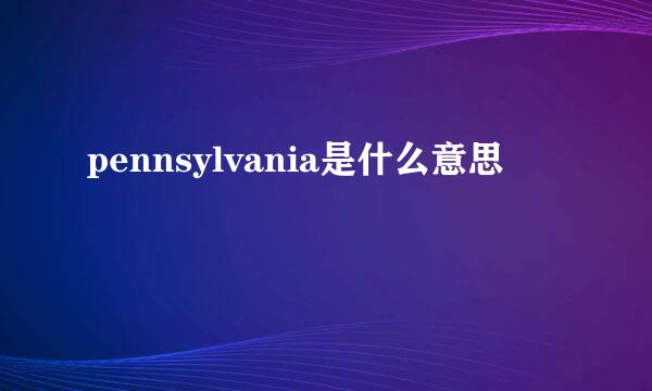 pennsylvania是什么意思