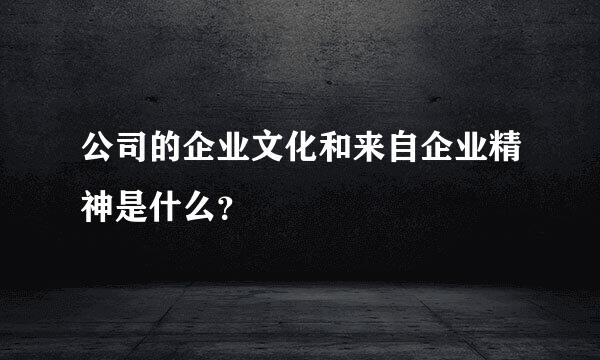 公司的企业文化和来自企业精神是什么？