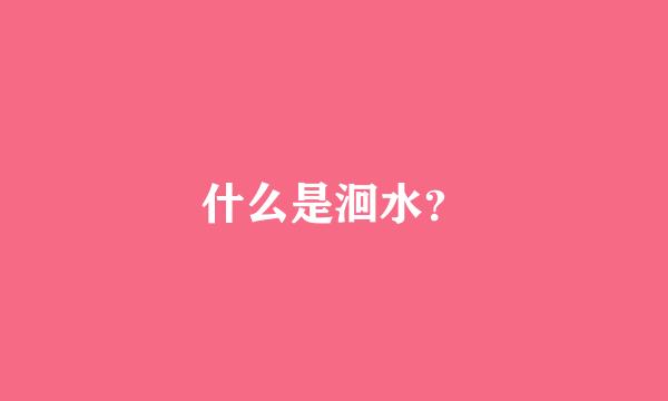 什么是洄水？