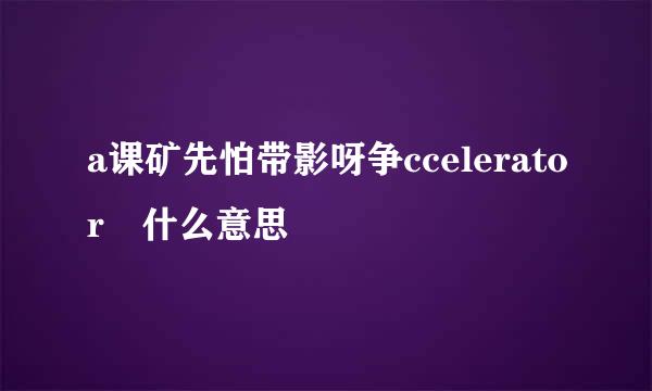 a课矿先怕带影呀争ccelerator 什么意思