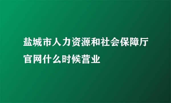 盐城市人力资源和社会保障厅官网什么时候营业