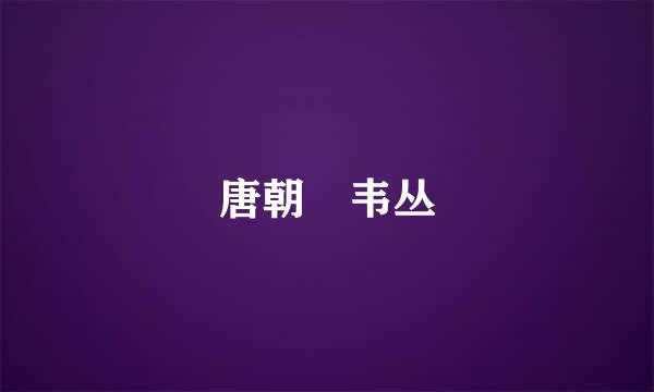 唐朝 韦丛