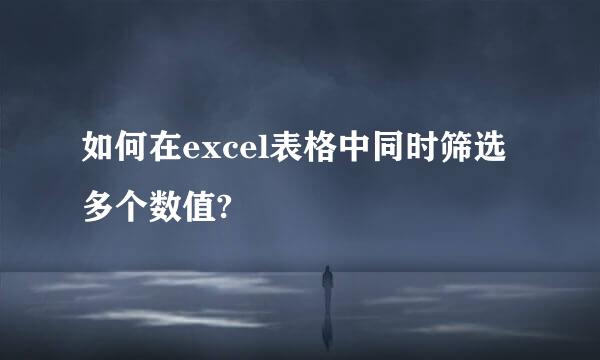 如何在excel表格中同时筛选多个数值?