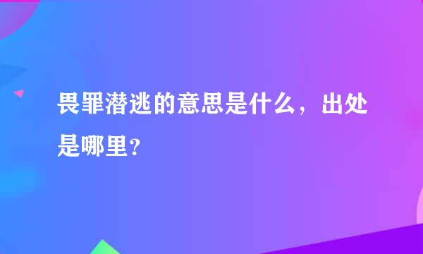 畏罪潜逃的意思是什么，出处是哪里？