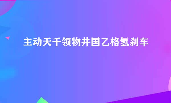 主动天千领物井国乙格氢刹车