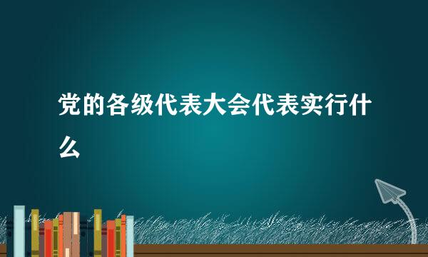 党的各级代表大会代表实行什么