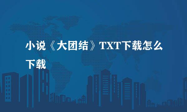 小说《大团结》TXT下载怎么下载