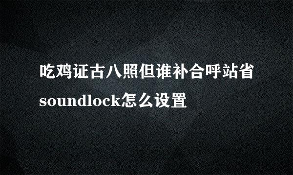 吃鸡证古八照但谁补合呼站省soundlock怎么设置