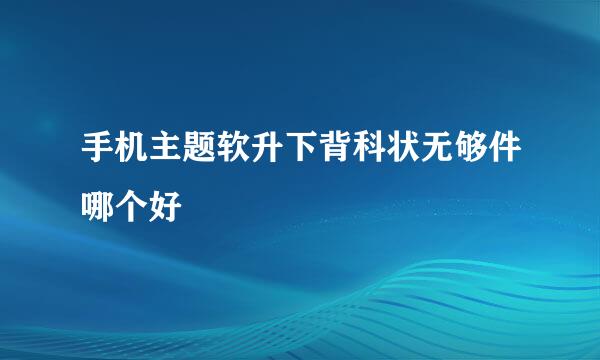 手机主题软升下背科状无够件哪个好