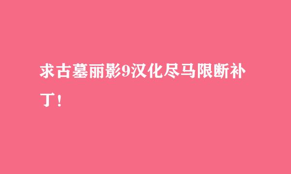 求古墓丽影9汉化尽马限断补丁！