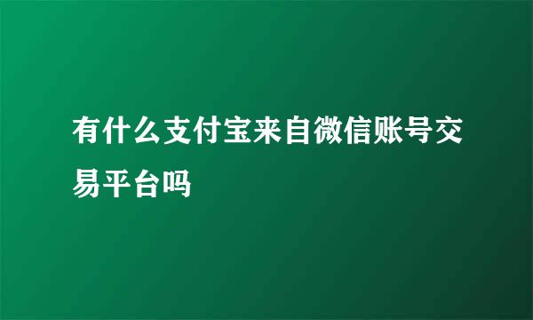 有什么支付宝来自微信账号交易平台吗