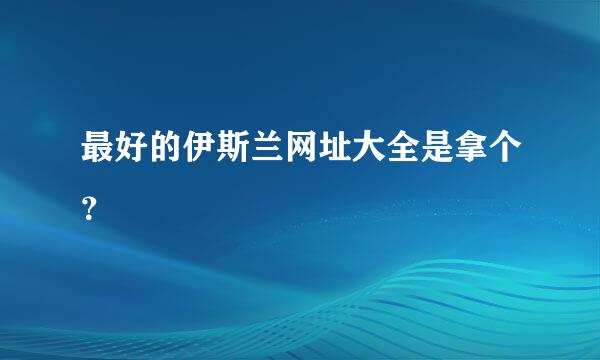 最好的伊斯兰网址大全是拿个？